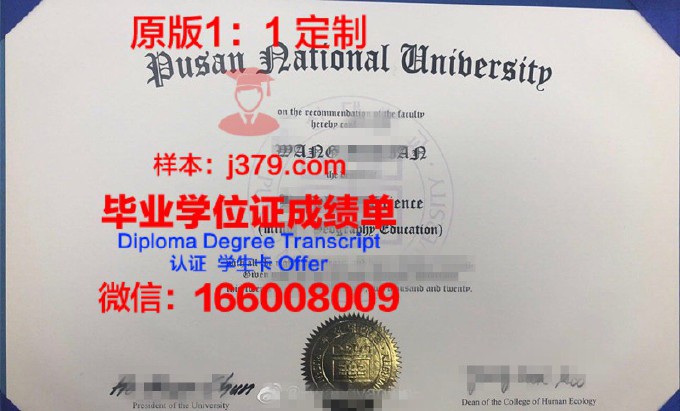 釜山国立大学毕业证Diploma文凭成绩单