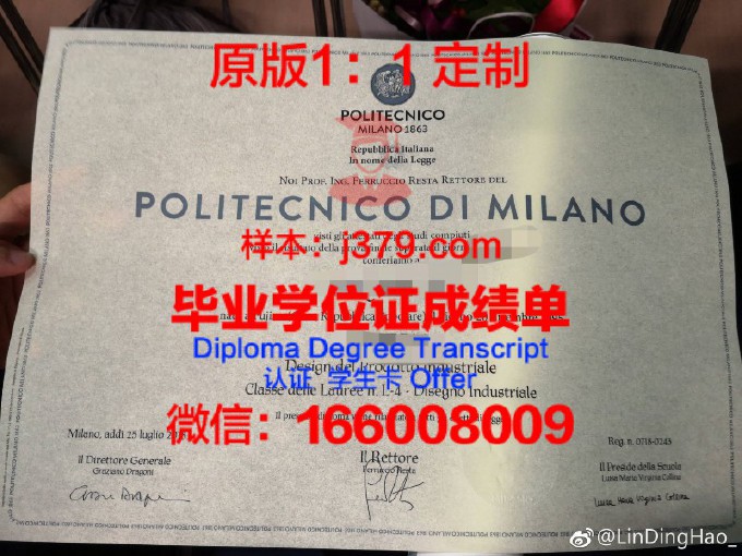 米兰理工大学毕业证Diploma文凭成绩单