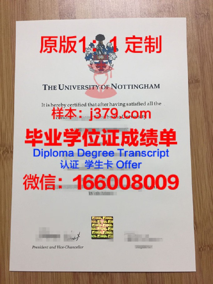 诺丁汉大学毕业证Diploma文凭成绩单