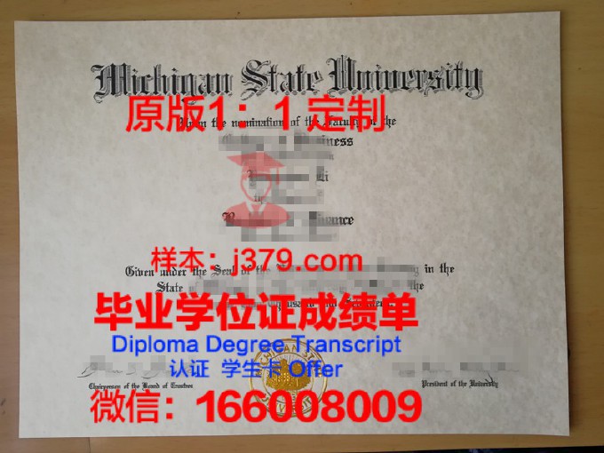 密歇根州立大学毕业证Diploma文凭成绩单