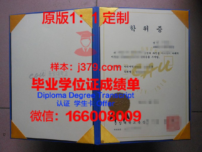 韩国中央大学毕业证Diploma文凭成绩单